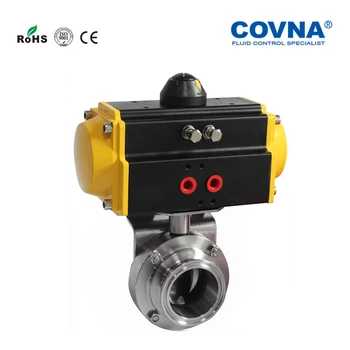 

1.2 inch OD50.5mm ID29mm Sanitary Pneumatic Butterfly Valve Spring Return SS304 Sanitary Pneumatic Clamp Butterfly Valve