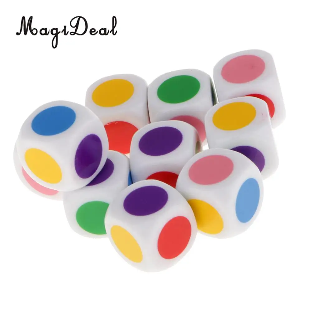 MagiDeal Colorful Kids Children Board Game 6 Colors Dices Table Games for Pub Club Family Party Educational Toys 16x16x16 mm