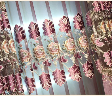 Снежная жемчужная занавеска, европейская Высококачественная шенилловая вышивка, занавеска, ткань для спальни, роскошная - Цвет: Voile Curtain  3 m