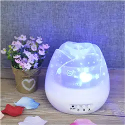 HZFCEW Smart светодиодный Романтический проекция звездного света usb-платно ночник красочные бутон розы лампа белый FR081