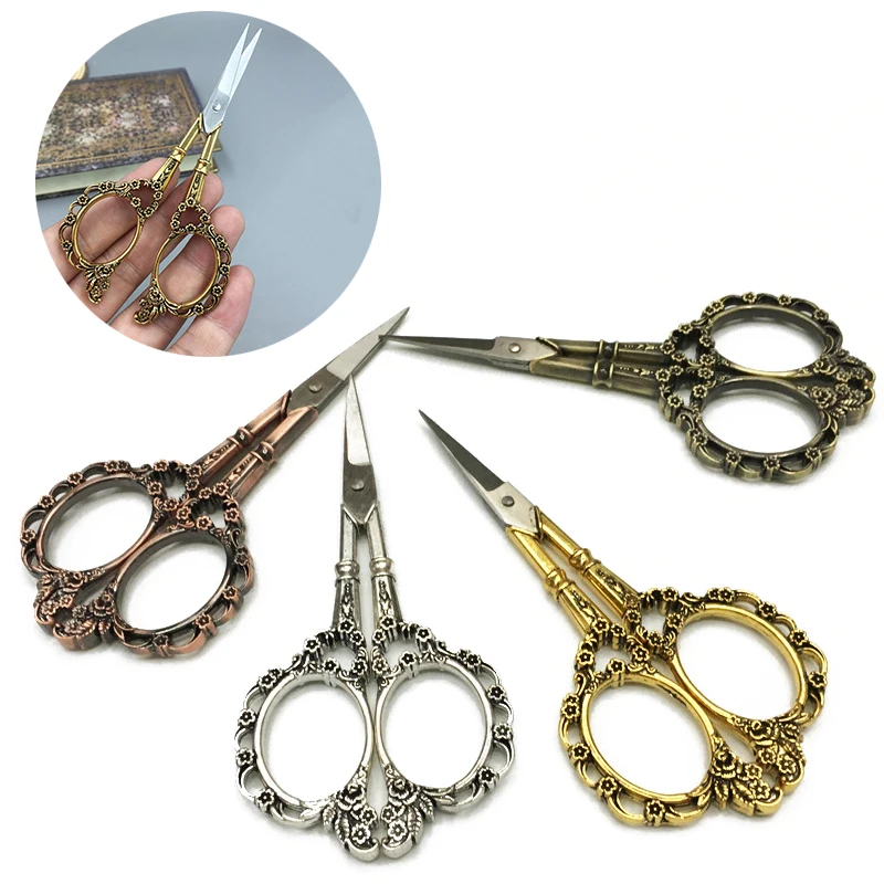 2018 Newest European Vintage Stainless Steel Sewing Shears Floral Scissors Craft DIY Tools