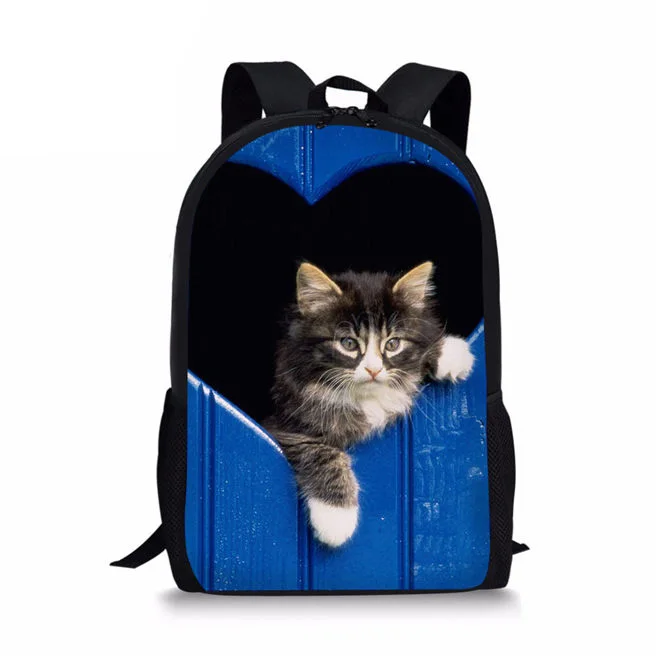 Kawaii сиамская кошка 3D Печать школьный рюкзак для детей, мальчиков и девочек Наплечные рюкзаки женские милые авоська подростков Мини Рюкзак - Цвет: H2301C