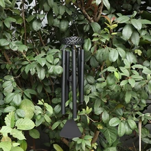 Carillons éoliens en métal et aluminium | Décoration de maison suspendus, artisanat pour fête d'anniversaire en cadeau pour vos amis M001 noir
