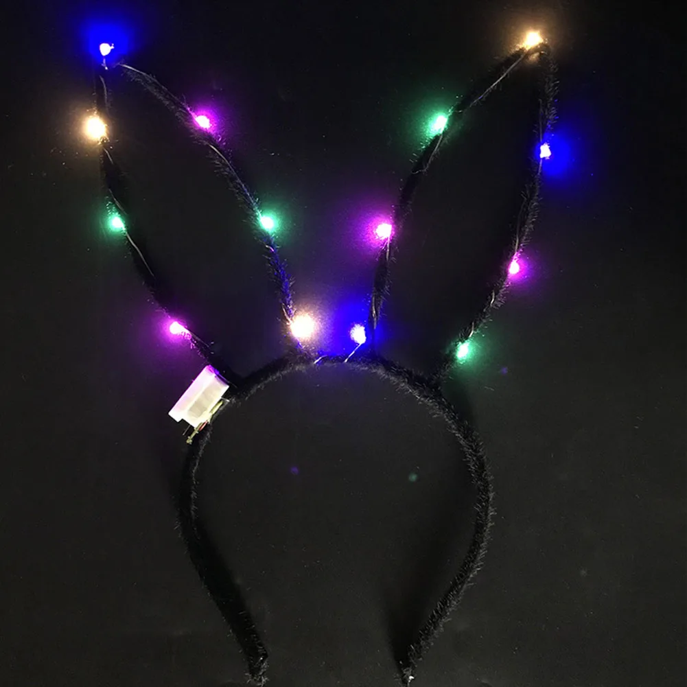 Gift Flashing Party Glowing Supplies Band Rabbit Ears Hoop Women LED Effect Festival Lovely Hair Accessories Cute | Дом и сад