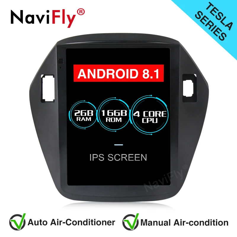 NaviFly Авторадио мультимедийный проигрыватель для Android 8,1 автомобилей gps навигации для hyundai TUCSON/IX35 2009-2012 большой экран WI-FI BT gps