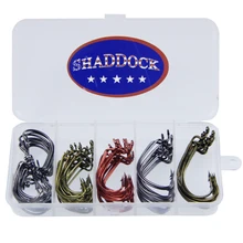 

100pcs/Box 7316 High Carbon Steel Fishing Hooks Offset Jig Worm X Strong Artificial Bait Jigging Fishing hook Set With Box