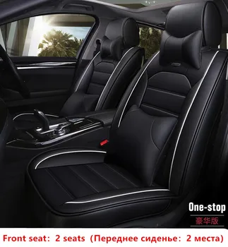 

Luxury PU Leather Car Seat Covers Airbag Compatible Universal Fit for All Car SUV Truck Car Seat Protector Black