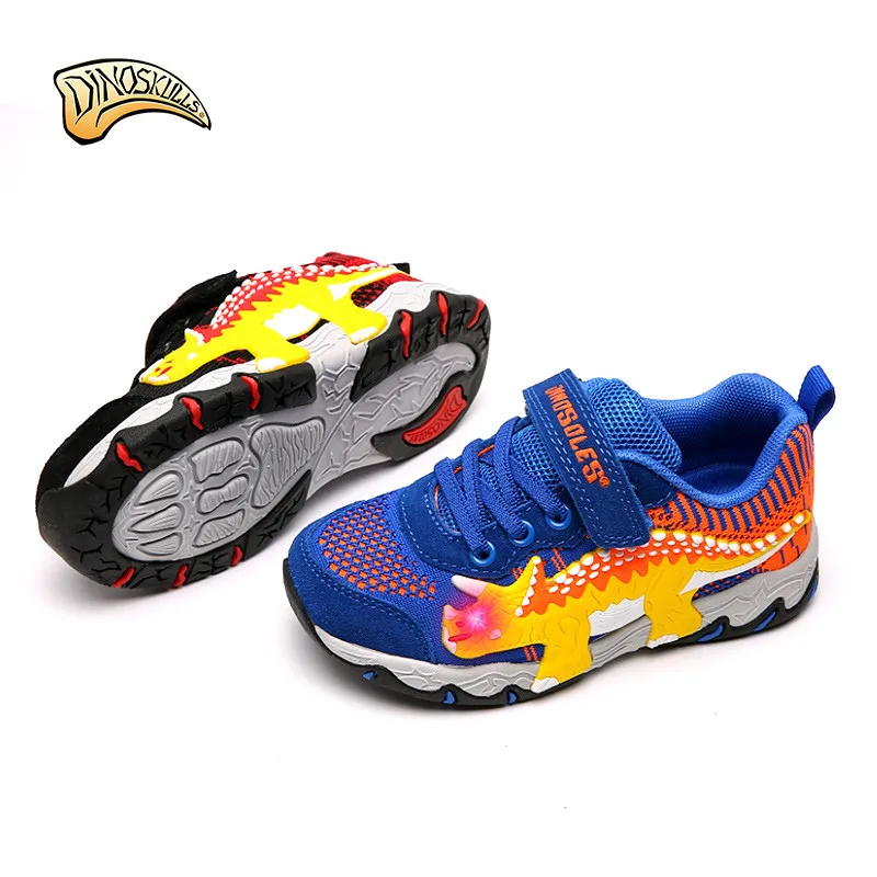 2019 Spring Led Light Up Boys Shoes Mesh Breathable Children's Glowing Sneakers 3D Dinosaur Running Sports Shining Kids Trainers 2019 Spring Led Light Up Boys Shoes Mesh Breathable Children's Glowing Sneakers 3D Dinosaur Running Sports Shining Kids Trainers