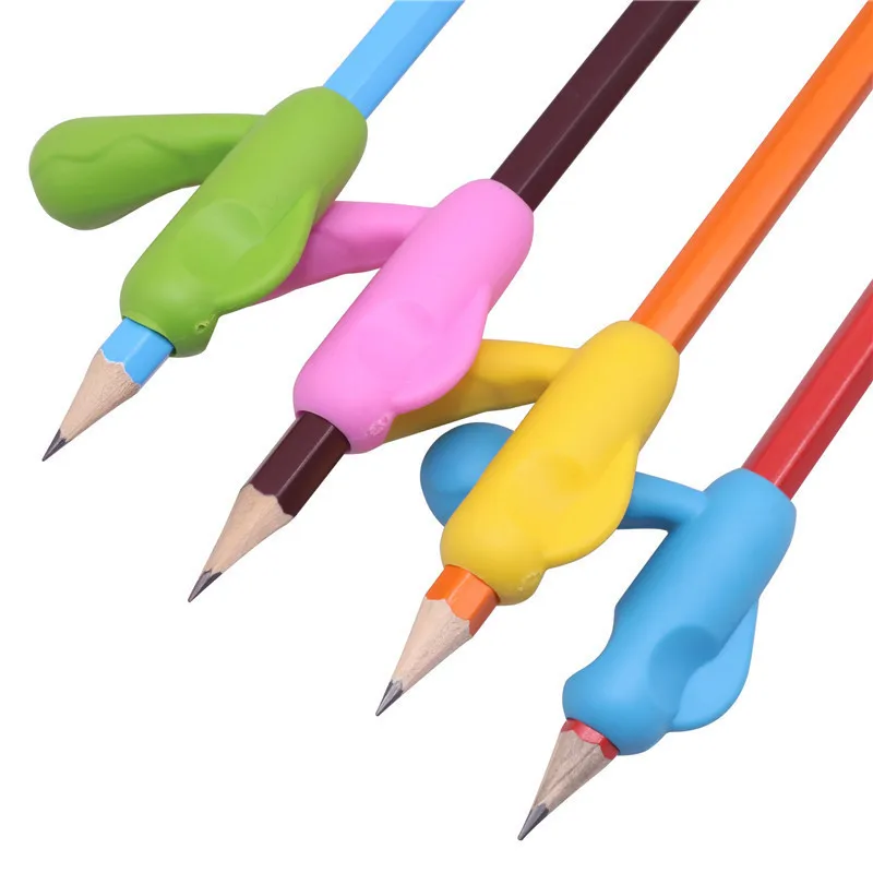 

4 pcs Silicon pencil grip Student Holding Ppen Pencil Correct Posture Holding Pen Child Learning Stationery Auxiliary Tools