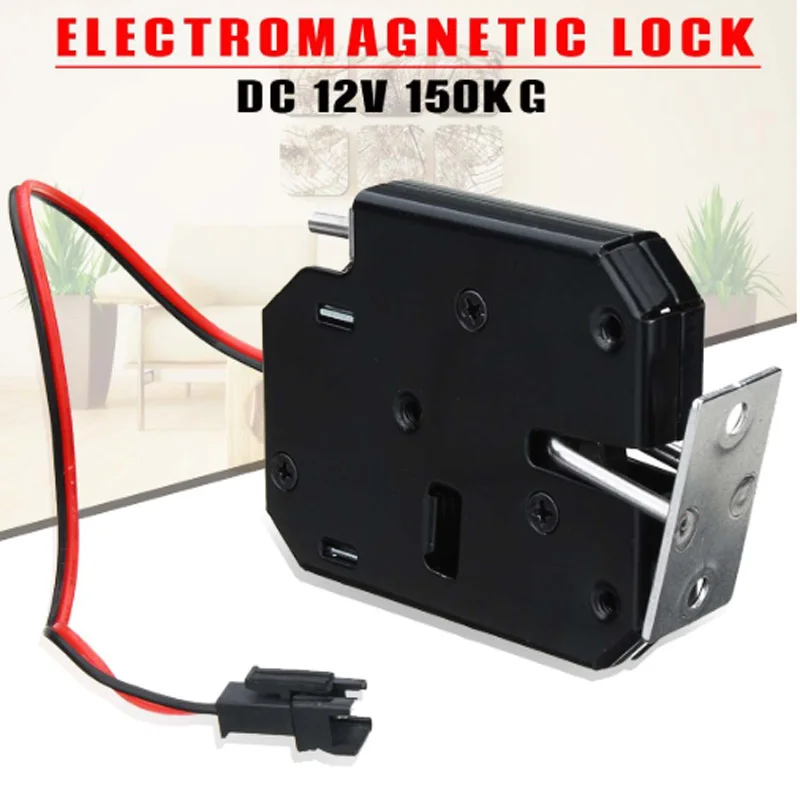 

12V 2A Electric Magnetic Lock 150KG/330lb Fail Safe Holding Force Electromagnetic Door Access Control System Cabinet Boxes