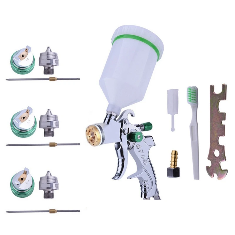

Hvlp Paint Spray Set 1.4Mm 1.7Mm 2.0Mm Metal Nozzle Cars Painting Furnitures Diy Painting Kit Car Auto Repair Tool
