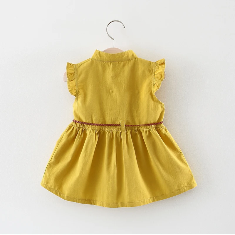 Детские платья для девочек летние хлопковые с цветочной вышивкой Одежда для новорожденных Одежда для девочек Платья для маленьких девочек
