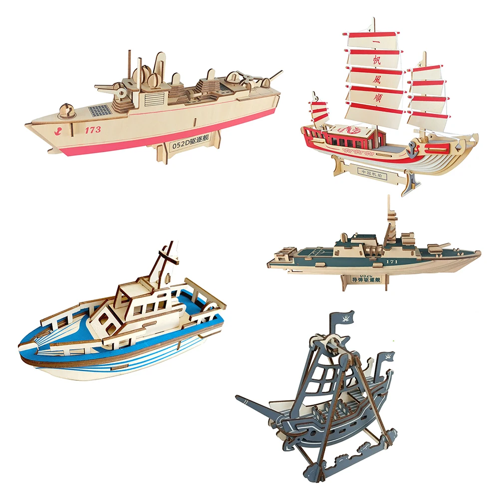 3D wood Puzzles DIY Model Gift Destroyer Ship Ferry Caribbean Puzzles