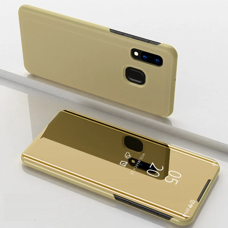 

Luxury For Samsung A20 Case Mirror Flip Bracket Cases For Samsung Galaxy A10 A20 A30 A40 A50 A60 A70 Hard Protection Phone Cover