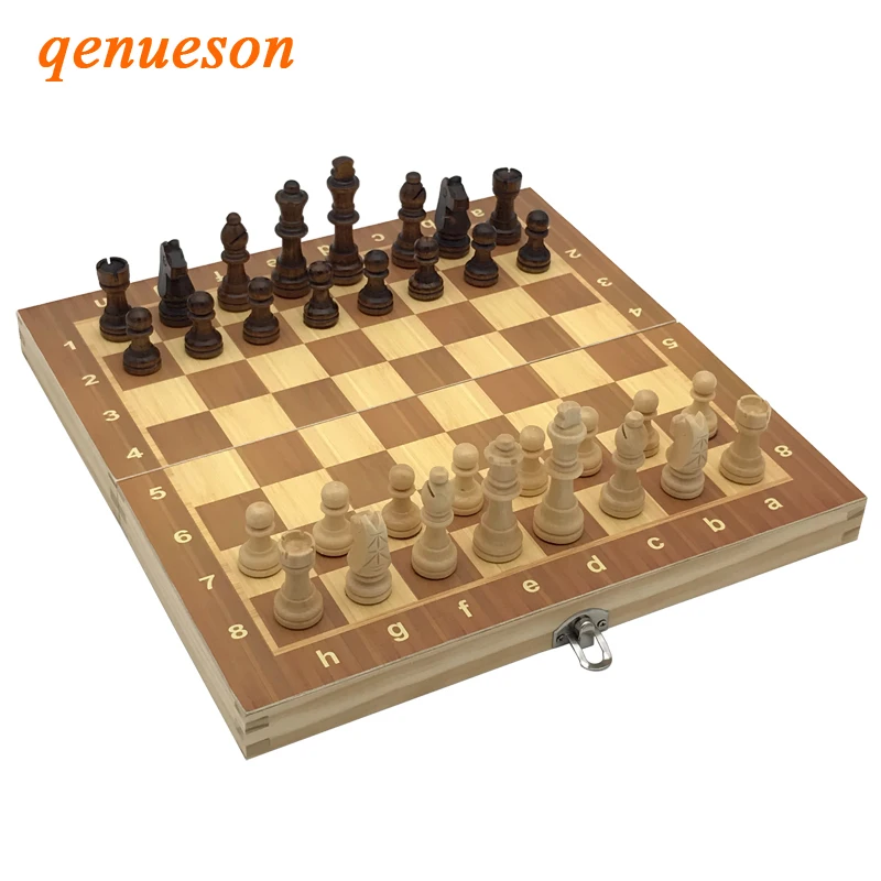 

Magnetic High-quality Wooden Chess Set Solid Wood Chessboard Magnetic Pieces New Entertainment Board Game Children Gift qenueson