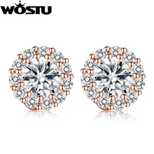 Высокое качество романтический дизайн AAA CZ кристалл белого цвета цвет серьги гвоздики для Свадьбы Роскошные ювелирные изделия подарок XCNE054