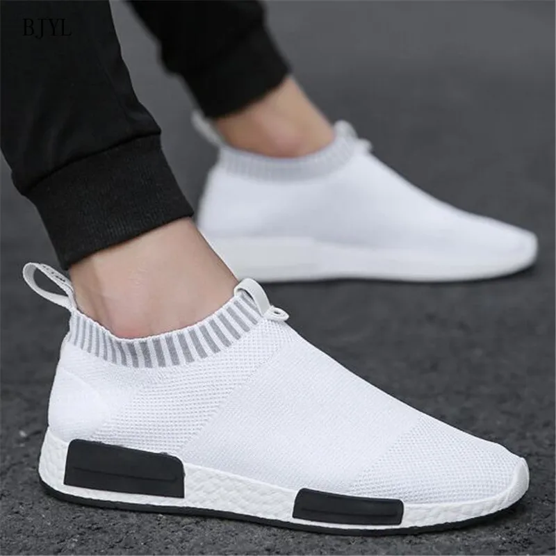 

BJYL 2019 Spring Autumn new men's casual shoes breathable and comfortable men's knitted fashion men's flat shoes sneakers B207