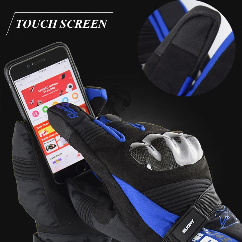 SUOMY Winter Warm 100% Waterproof Ski Gloves Motorcycle Cycling Touch Screen Windproof Gloves Riding Revit Guantes Luvas Moto SUOMY Winter Warm 100% Waterproof Ski Gloves Motorcycle Cycling Touch Screen Windproof Gloves Riding Revit Guantes Luvas Moto