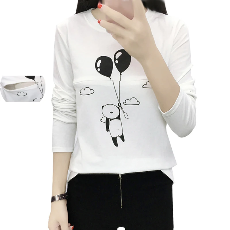 

12 Pattern Summer Maternity Breastfeeding Nursing Tops Cotton Pregnancy T Shirt Short/Long Sleeve Clothes for Pregnant Women
