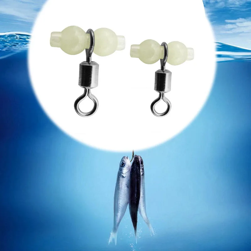 

Toply 10pcs Fishing Barrel Swivel Glow Beads Solid Ring Interlock Snap Pin Connector