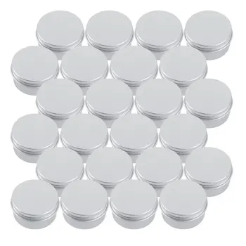 

SDFC-30ml Silver Small Aluminum Round Lip Balm Storage Jar Containers with Screw Cap for Lip Balm, Cosmetic, Candles or Tea(Pa