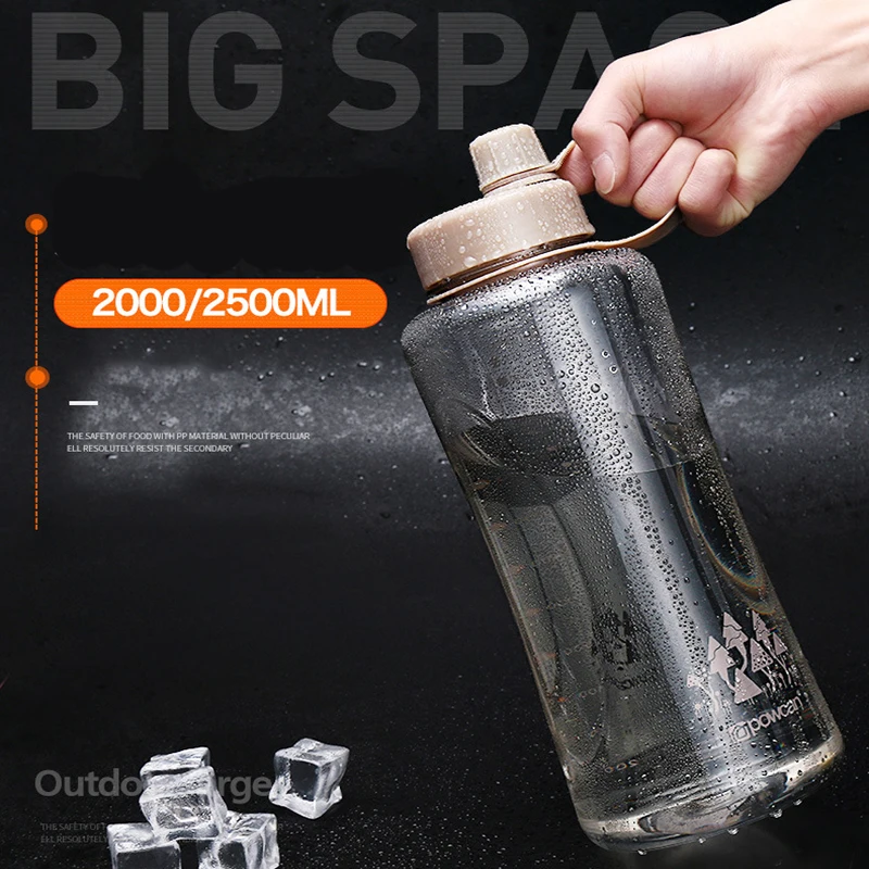 Спортивная бутылка для воды Супер большой емкости портативная пластиковая велосипедная бутылка для воды герметичная BPA бесплатно 2500 мл 2000 мл Посуда для воды