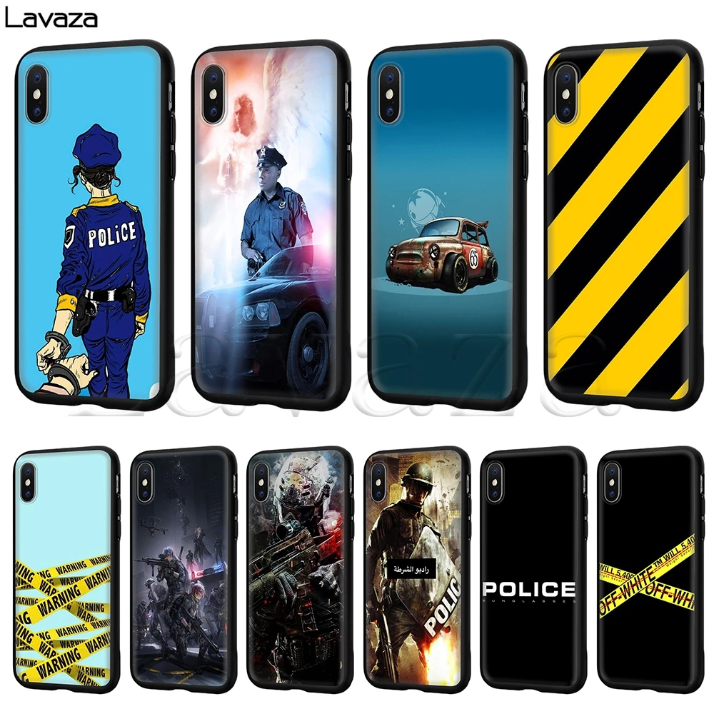 

Lavaza Police Symbol Silicone Soft Case for iPhone 11 Pro XS Max XR X 8 7 6 6S Plus 5 5S SE