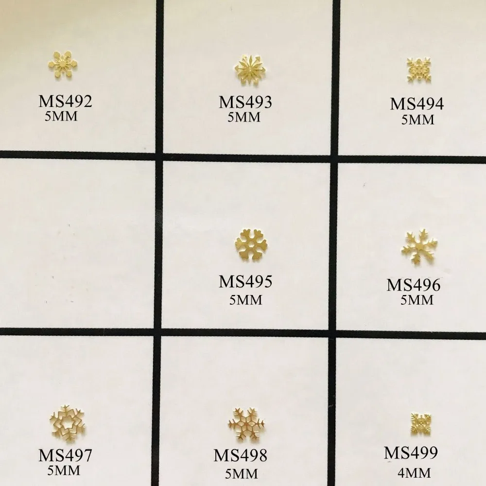 

100pcs Snowflake Hard Metal Sticker Nail Art Metal Sticker Nail Art Decoration Non-adhesive Sticker MS492-500