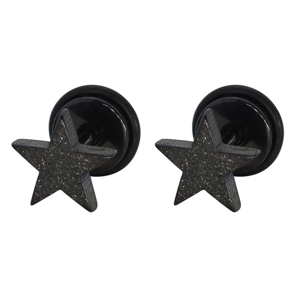 Five Star Stud Earrings for Women Men 316L Stainless Steel Screw Back