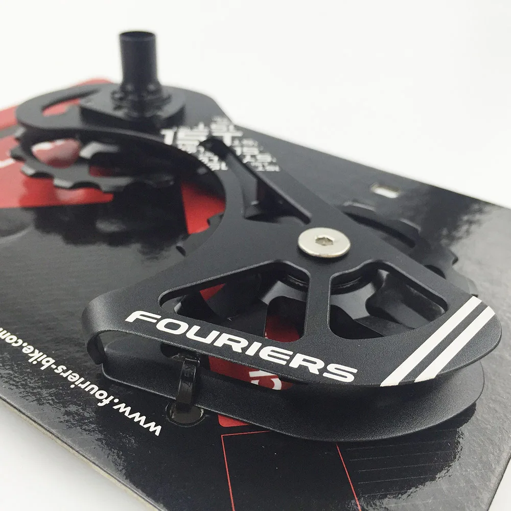 Fouriers CNC bicicleta de carretera puerta trasera con polea arriba 15 T abajo 15 T transmisión para Ultegra Dura Ace 9000, 9070, 6800, 6870 Fouriers CNC bicicleta de carretera puerta trasera con polea arriba 15 T abajo 15 T transmisión para Ultegra Dura Ace 9000, 9070, 6800, 6870