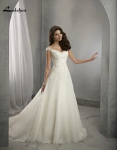 Lakshmi Cap Sleeve Chiffon Wedding Dresses with Appliques Vestidos de Novia Spring Bridal Gown hochzeitskleid Custom Made