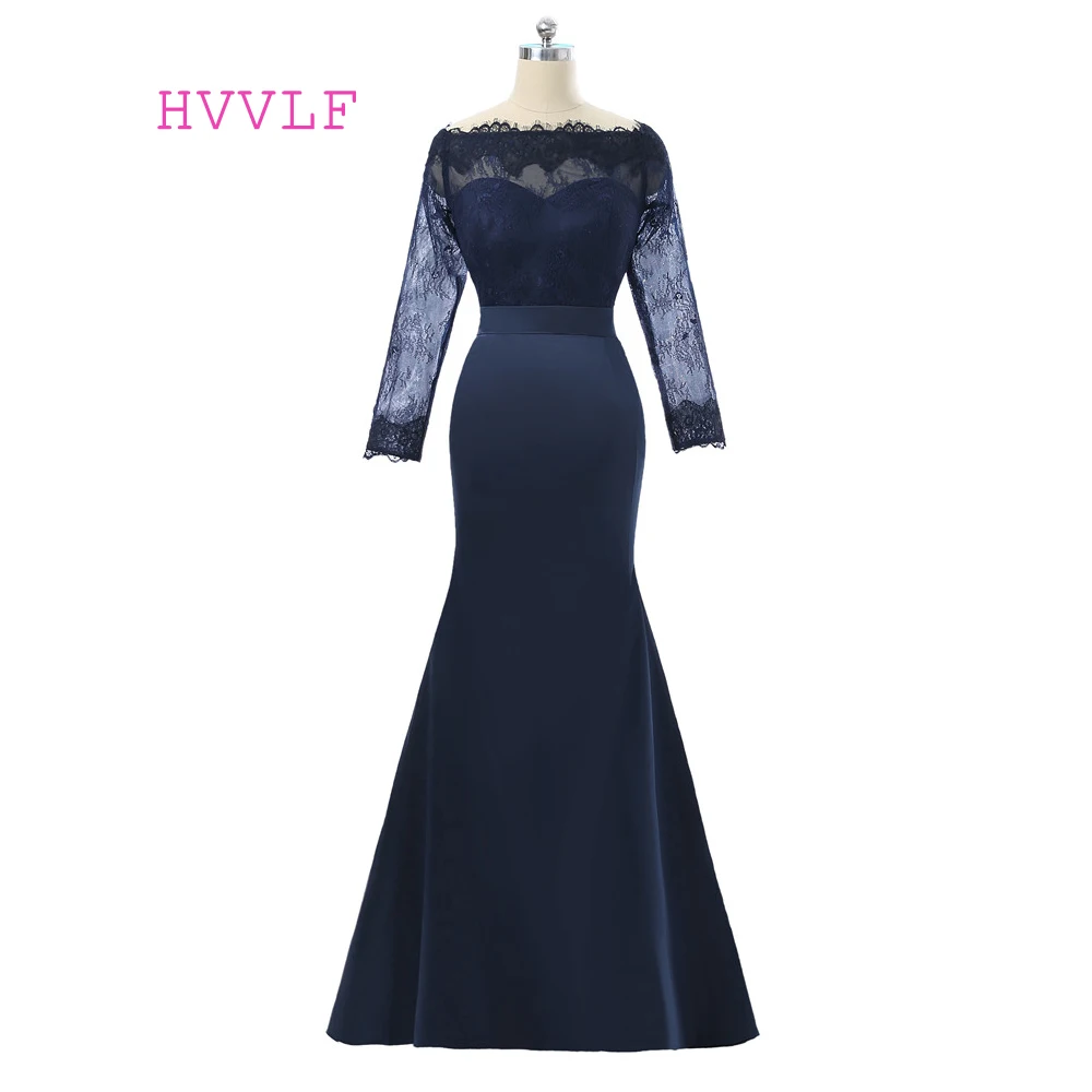 Navy Blue 2019 Moeder Van De Bruid Jurken Mermaid Lange Mouwen Lace Lange Avondjurk Formele Bruidegom Moeder Jurken Voor bruiloft Navy Blue 2019 Moeder Van De Bruid Jurken Mermaid Lange Mouwen Lace Lange Avondjurk Formele Bruidegom Moeder Jurken Voor bruiloft