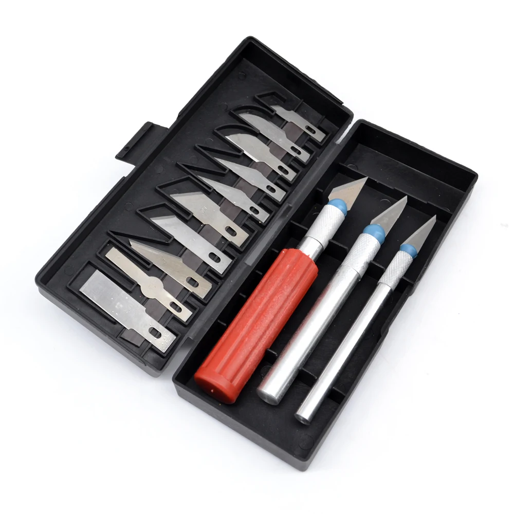 

16pc new Exacto Style Multi-function Hobby Knife Crafts Carving Cutter Graver Sculpting Art Tool Set(13 Blades+3 Handle)