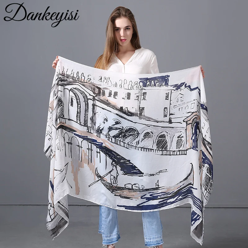 DANKEYISI весенне осенний длинный женский шарф с принтом фуляр женская большая шаль