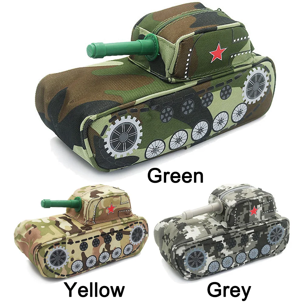 

Creative Tank Style Pencil Bag Large Camouflage Canvas Pencil Case With Lock For Boy Gift Office School Supplies Cute Stationery