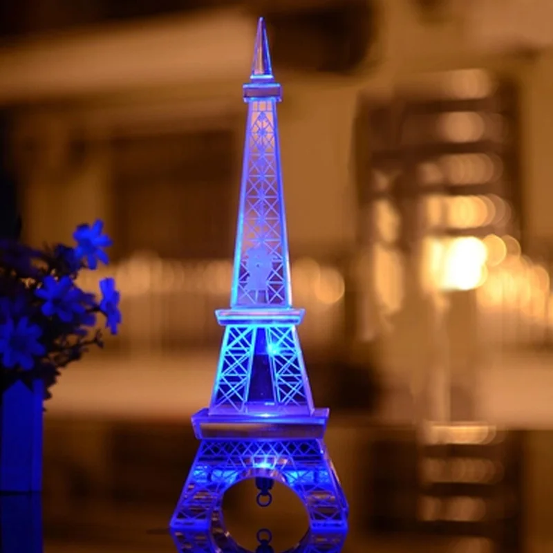 27cm qianyue Modello di Torre Eiffel di Cristallo Puro Bianco polacchi Compleanno Matrimonio Figurine Artigianato Regali per Gli Amici degli Amici Home Decor 