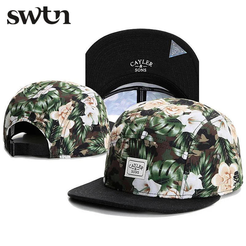 

SWTN Snapback Cap Cayler&Son Brand Flower Printing Baseball Cap Men Winter Hat Women canada chapeu masculino bone de beisebol