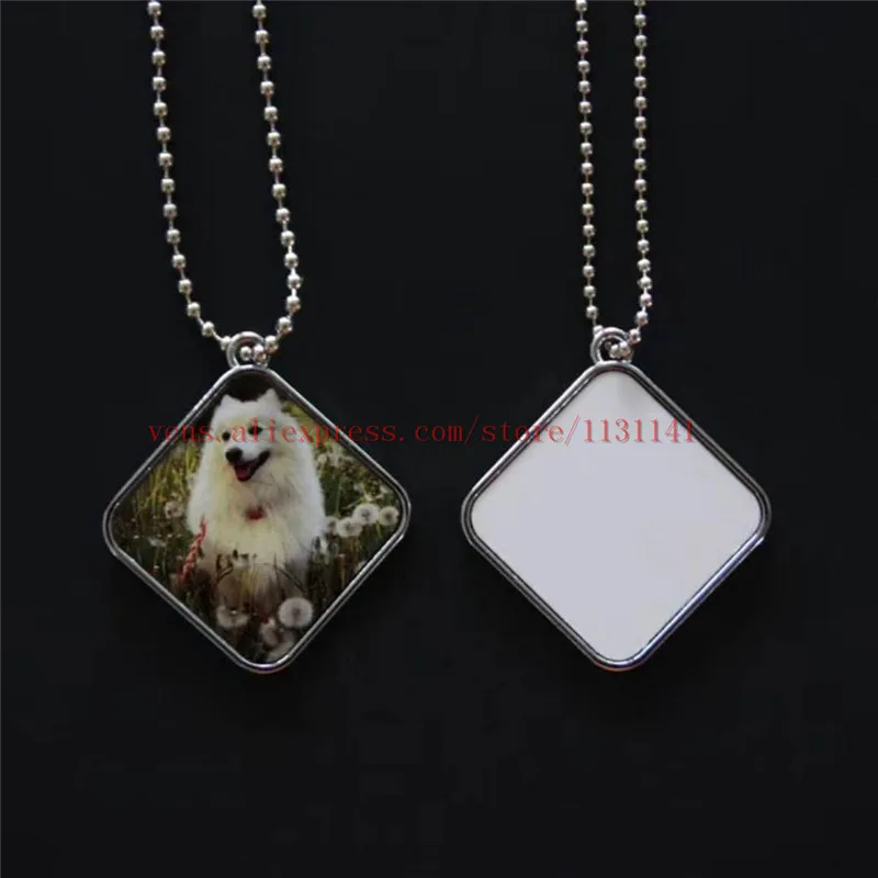 sublimation Dog Tag heart necklaces pendants hot transfer printing diy blank custom consumables 10pcs/lot 001 print two sides 5
