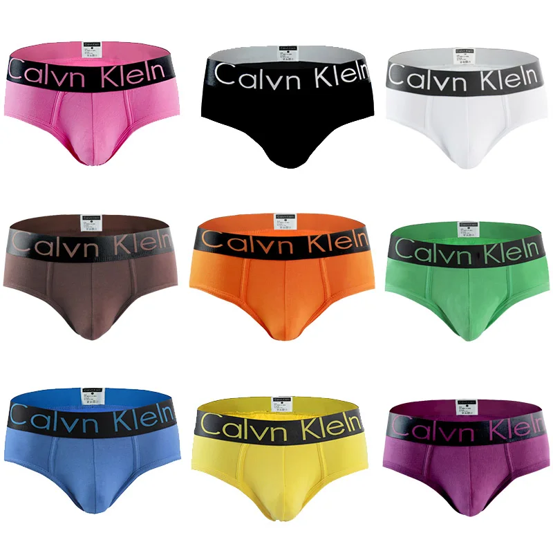 

Brand Men Underwear Briefs Large Size Panties Short Men's Colorful Breathable underpants Solid Sexy U Pouch Cueca Homme