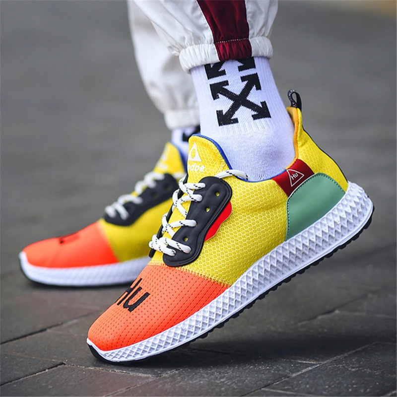 

2019 new flying woven men's shoes breathable running sports shoes Korean men's casual trend mesh shoes