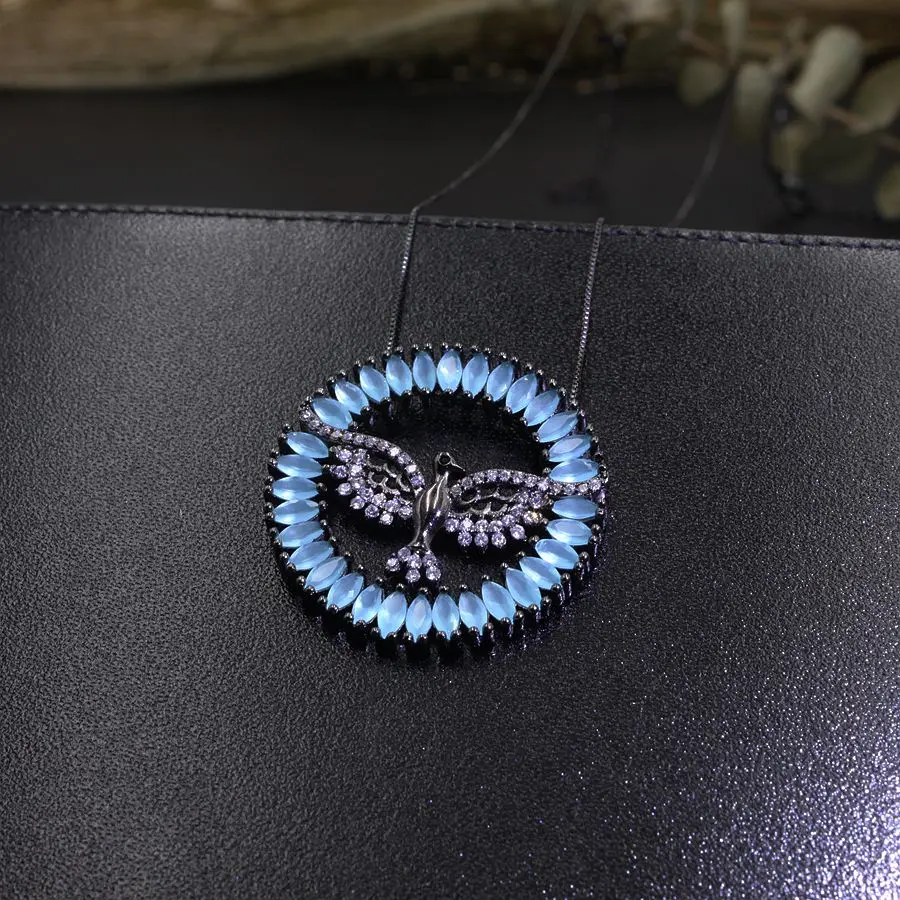 Новое ожерелье с подвеской высокое качество кубический циркон микро проложили круглые черные покрытые птицы Ожерелье Модные ювелирные изделия для женщин Подарки