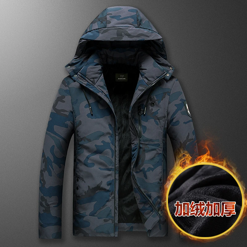 ZHAN DI JI PU ropa de marca de talla grande 4XL cuello con para hombres invierno Parka estilo militar Camo chaquetas hombre 145|Parkas| AliExpress