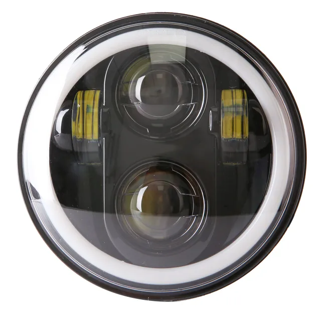 Buy 5.75 Angel Eye DRL Motorcycle Headlight For Harley