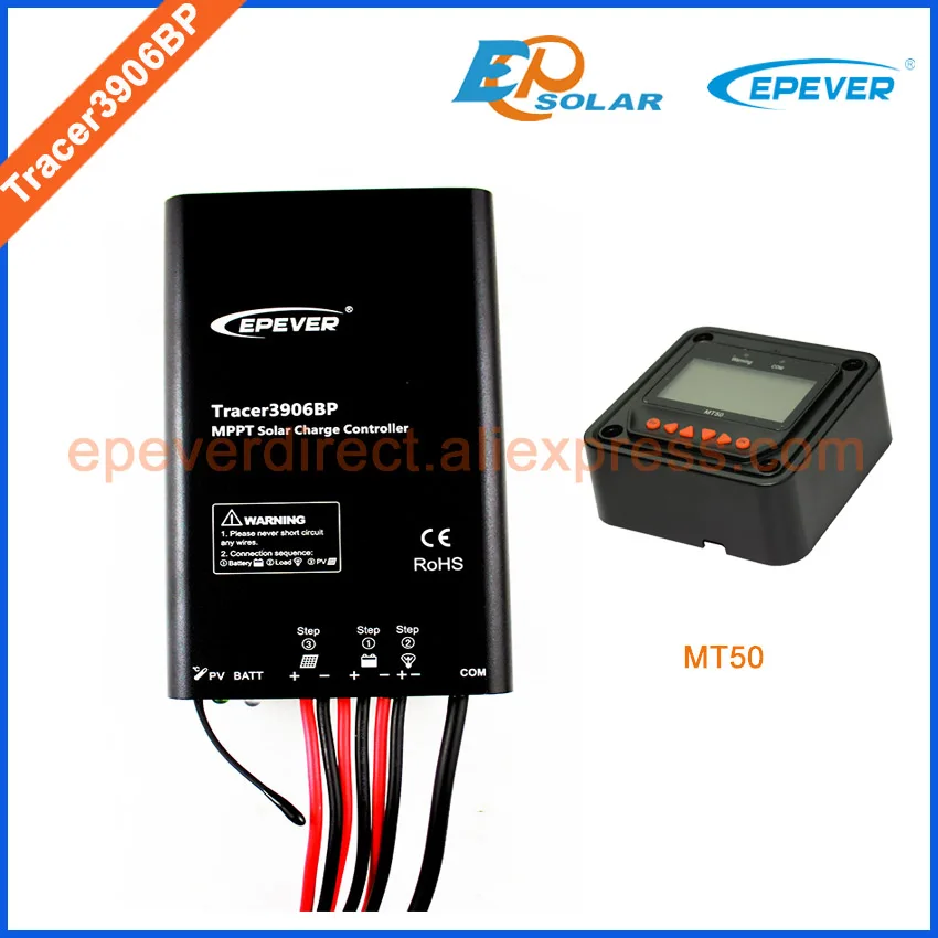 15A regulador panel solar controlador MPPT carga controlador Tracer3906BP 15amp 12 V 24 V tipo de auto con cable USB y MT50 - 2