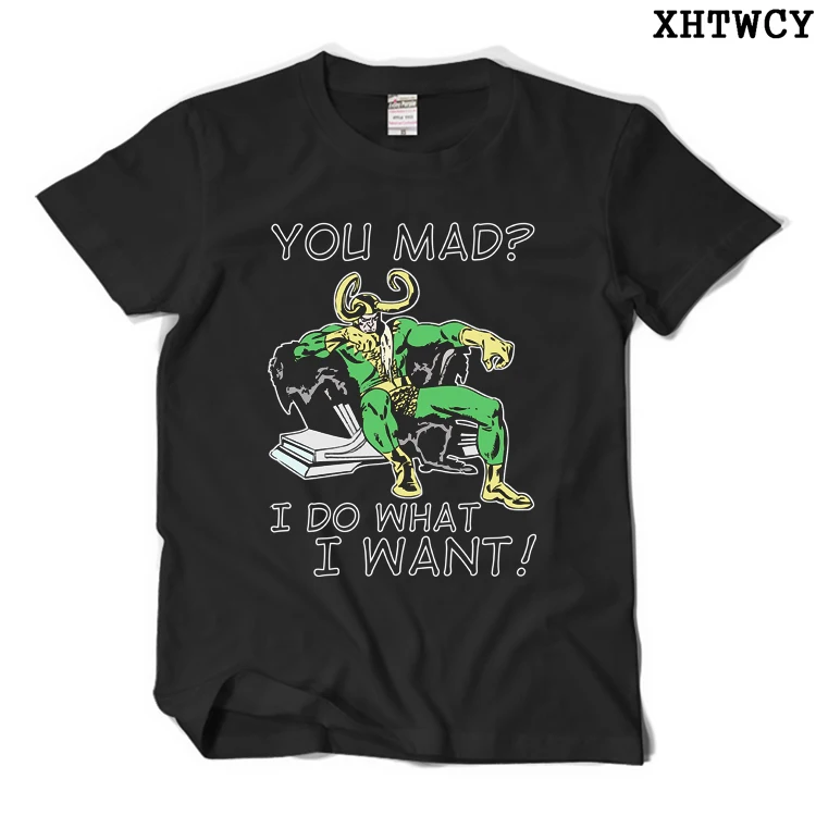 

Free Shipping Marvel Avengers Loki I Do What I Want Tshirts Stylish New Tees Men Round Collar Cotton Custom T-shirts T Shirts