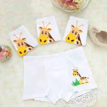 Хлопковые трусики для мальчиков от 2 до 8 лет, дети мультфильм Животные, нижнее белье с принтом мягкие шорты под брюки детские штаны одежда для малышей