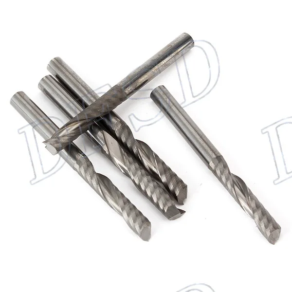 5pcs CNC Router Bits Single Flute Tools 4mm Cutting Acrylic 32mmin