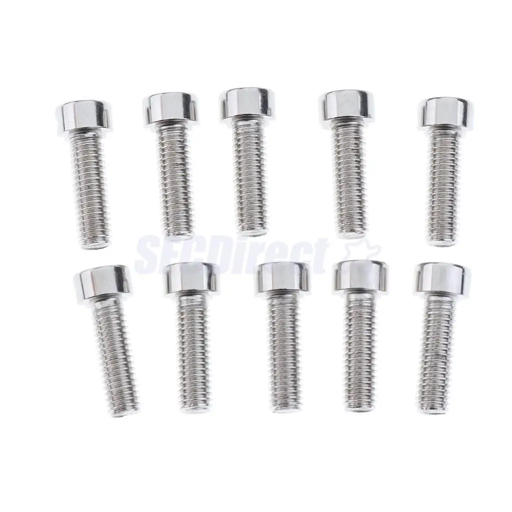 10Pcs Stainless Steel Bike Water Bottle Cage Screws M5 x 19mm Bicycle