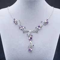GEM'S BALLET 6.39Ct Natural Amethyst Bridal Necklace 925 Sterling Silver Gemstone Wedding Necklace For Women Fine Jewelry - Image 2