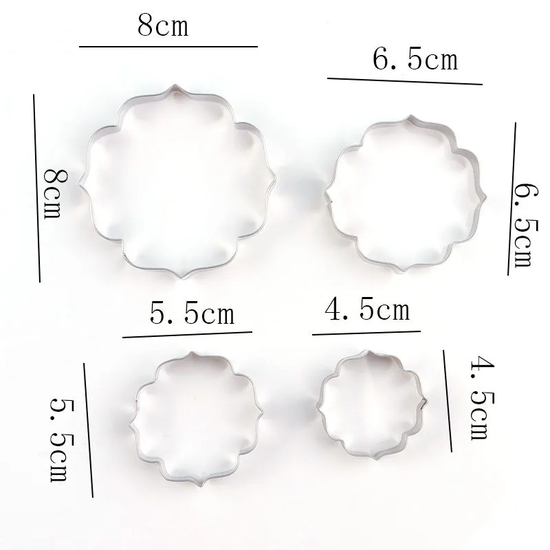 4 шт., набор формочек для печенья из нержавеющей стали, форма для свадебного торта, кухонные инструменты для выпечки кондитерских изделий